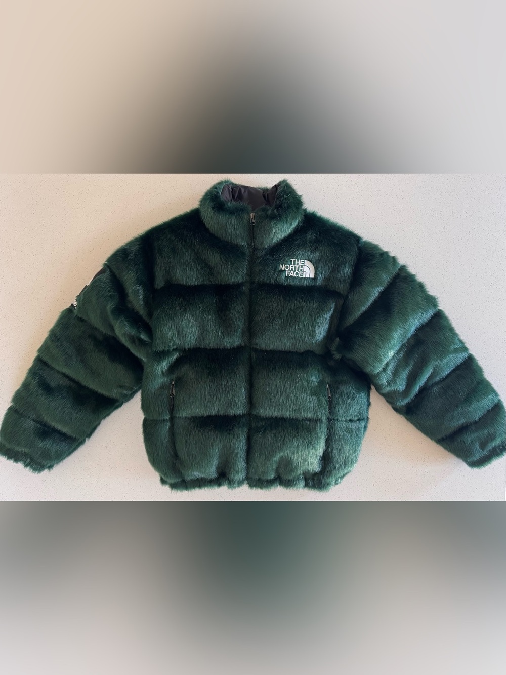 Supreme x The North Face Faux Fur Nuptse Jacket 'Green'
